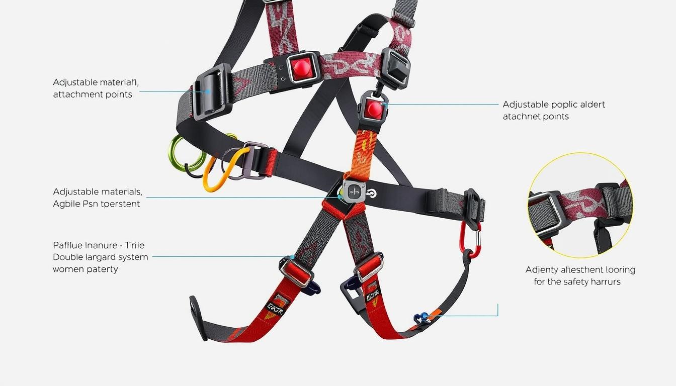 body harness with double lanyard