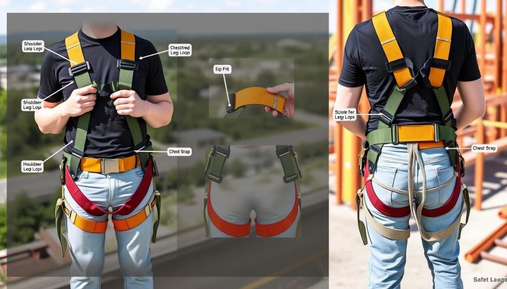 cara memakai body harness dengan benar