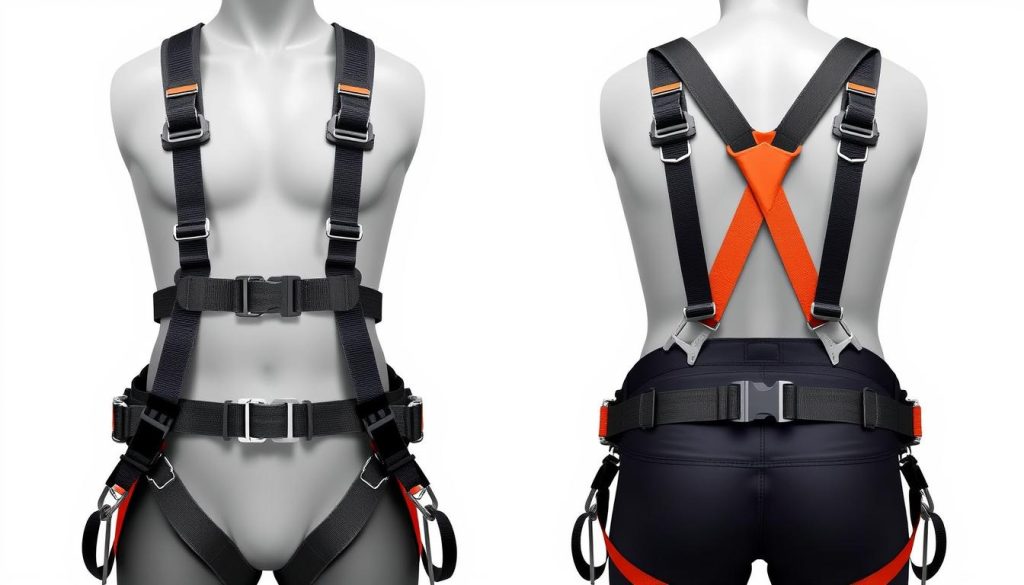 tipe body harness double lanyard