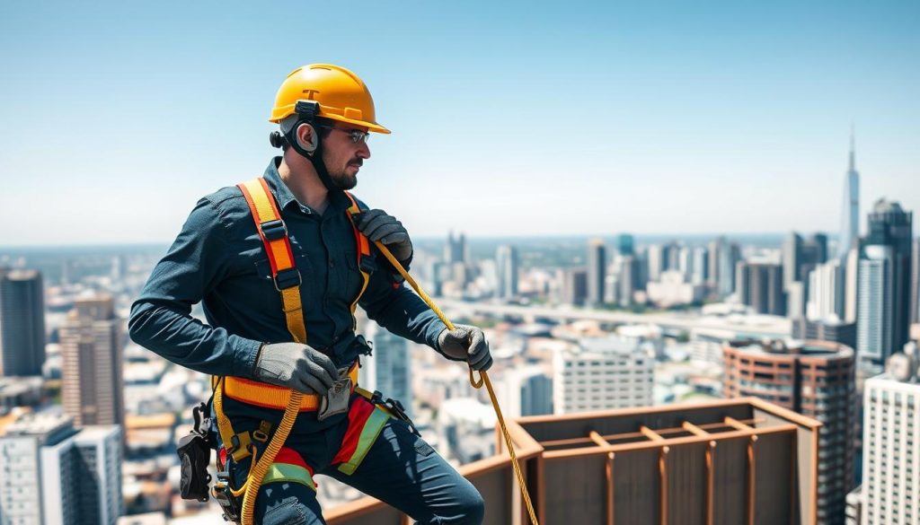 manfaat menggunakan body harness double lanyard