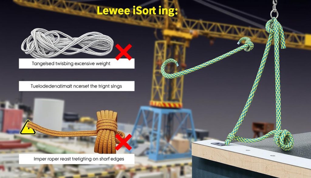 kesalahan penggunaannya webbing sling