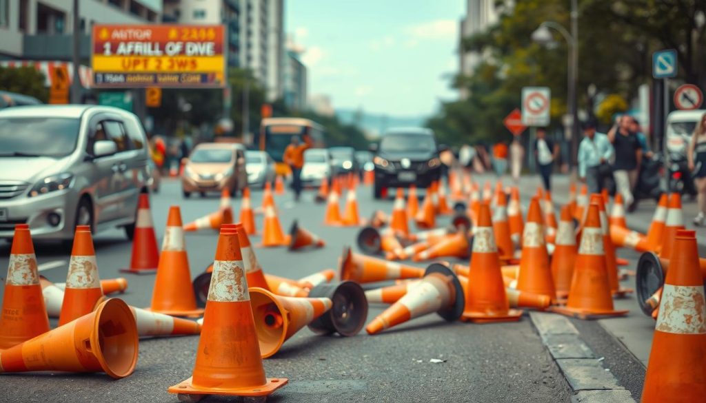 tantangan penggunaan cone polisi