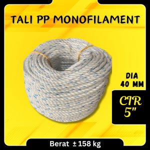 Tali Tambang PP polypropylene Mono / Nylon Strip Biru CIR 5" 40 mm