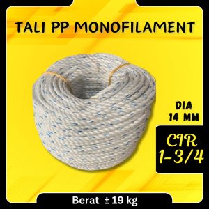 Tali PP polypropylene Mono / Nylon Strip Biru CIR 1-3/4" 14 mm