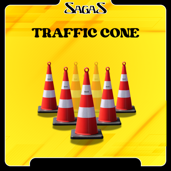 Traffic Cone Alas Hitam with hole SAGAS 80 CM