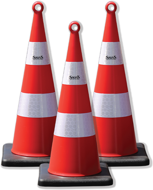 Traffic Cone Alas Hitam with hole SAGAS 80 CM